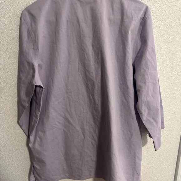 Minimalist Orvis Womens Button Up Tunic Mandarin Collar, Lagenlook, Casual, Cozy - Picture 3 of 4